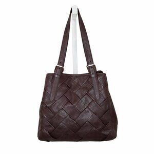 Cole Haan Purple Woven Leather Shoulder Bag